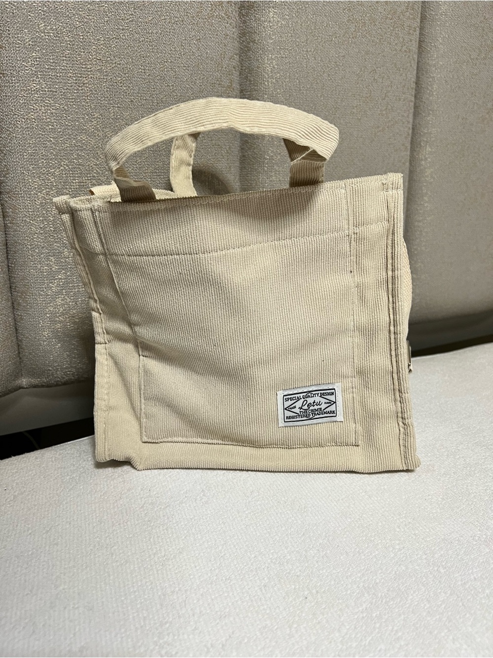 Canvas Mini Tote Bag in Cream